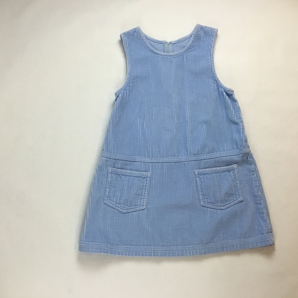 LŁ Bean Girls Dress Blue Corduroy Size Small